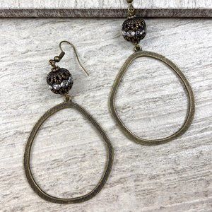 Gun Metal Disco Ball Teardrop Earrings